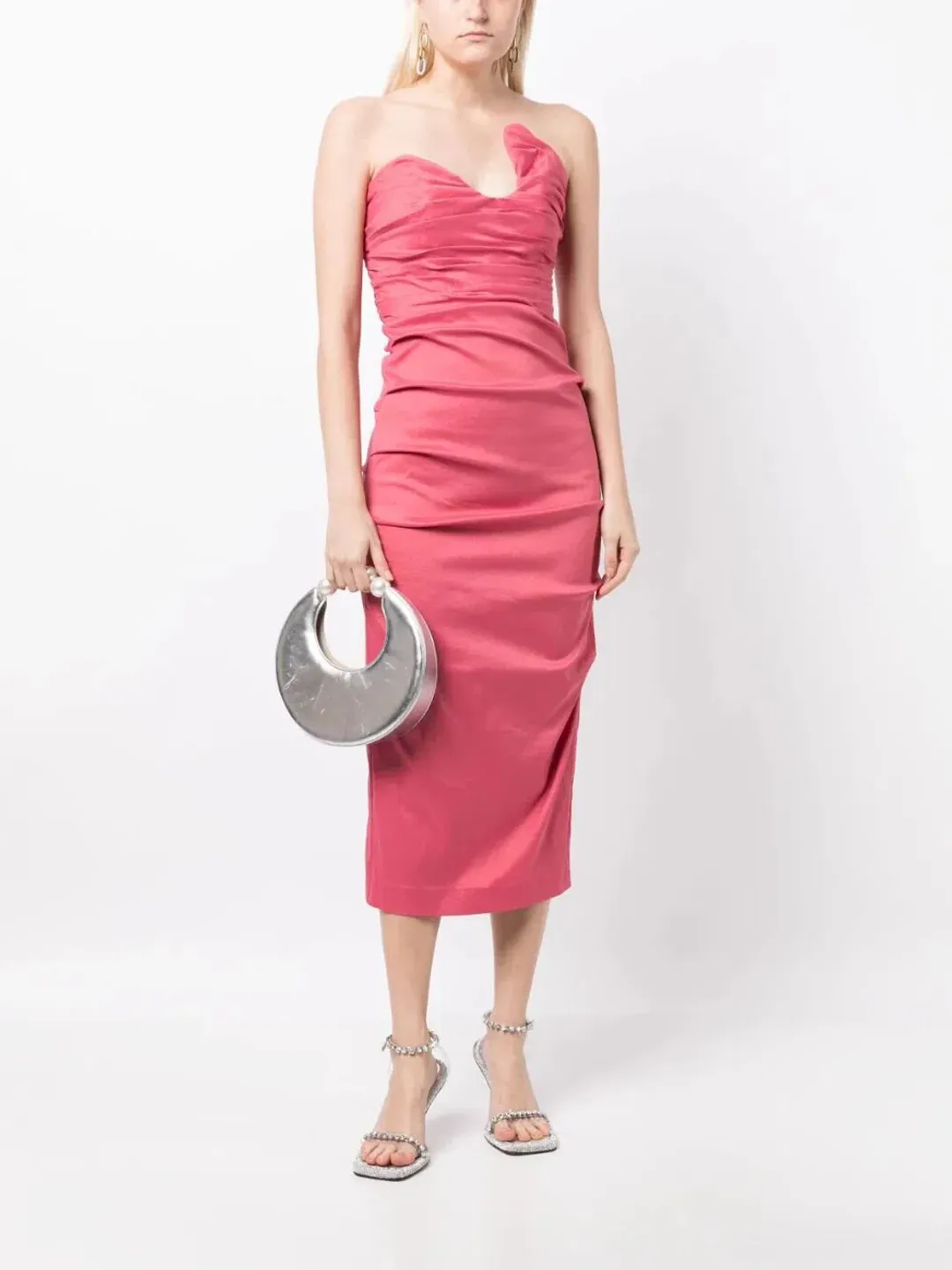 Rachel Gilbert Cheri Midi Dress Rose Size 12 for rent on The Volte - main image