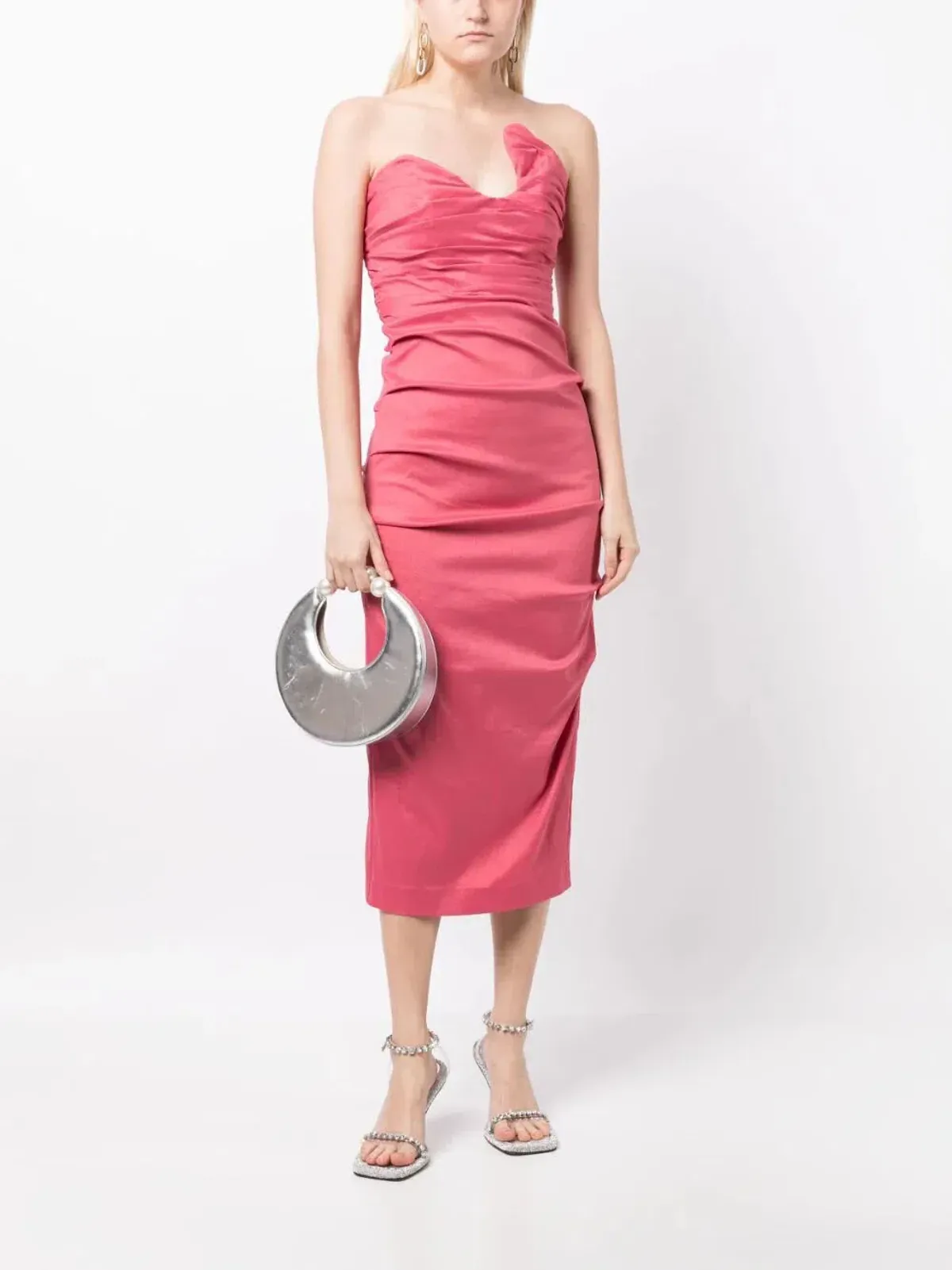 Rachel Gilbert Cheri Midi Dress Rose Size 12 - Image 1