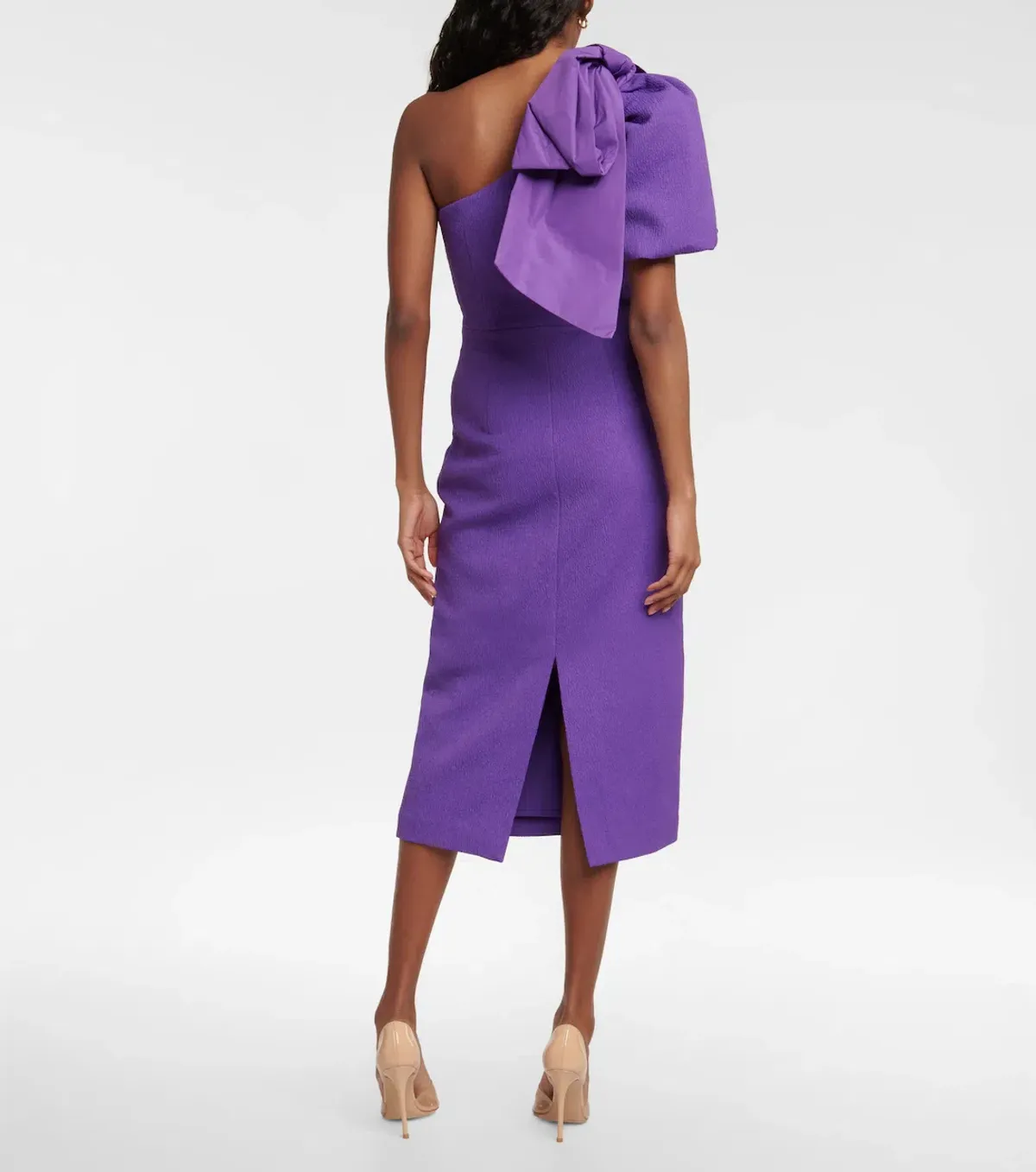 Rebecca Vallance Rumi One-shoulder Crêpe Midi Dress Purple Size 14 - Image 3