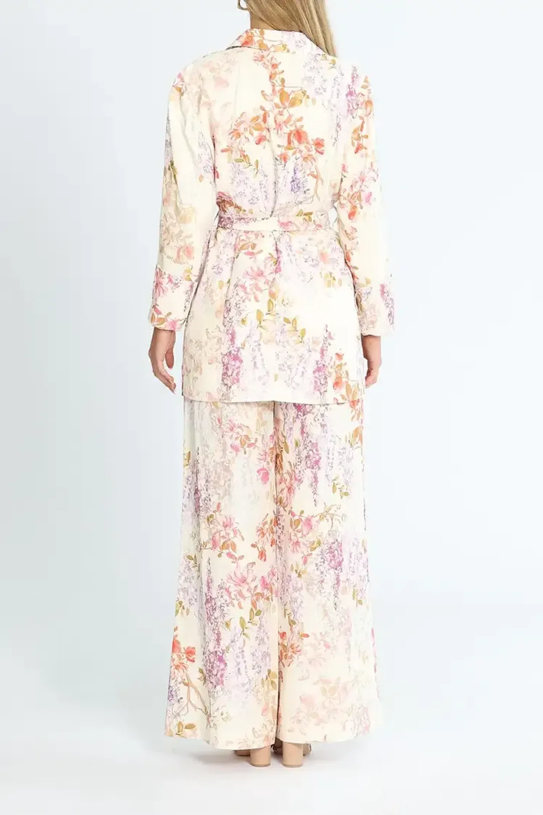 Ministry of Style Joyful Blooms Blazer and Pant Set Multi Print White size 8 for rent on The Volte - main image
