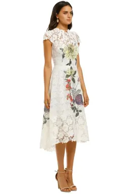 Moss and Spy Fleur Dress Ivory Print Size 12 for rent on The Volte - image 2