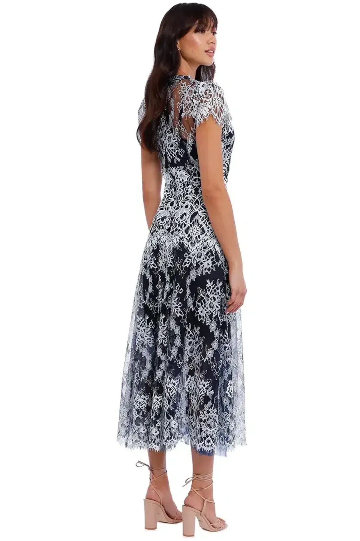 Moss and Spy Natalie Dress Midnight White Navy Size 10 - Image 5