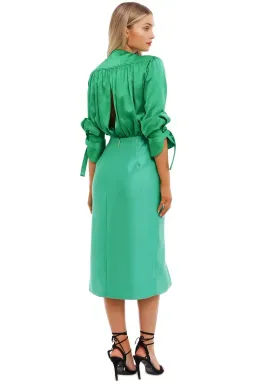 Nicola Finetti Arida Low Plunge Dress Green Size 14 for rent on The Volte - image 2