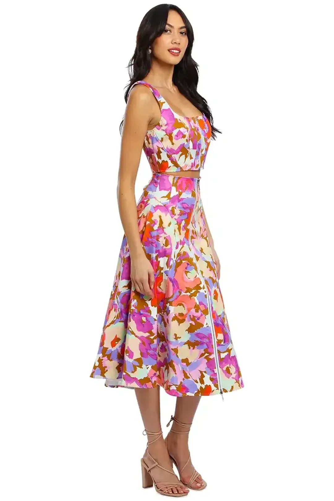 Nicholas Dawn Top and Dasia Skirt Set Abstract Floral Multi Print Size 12 for rent on The Volte - main image