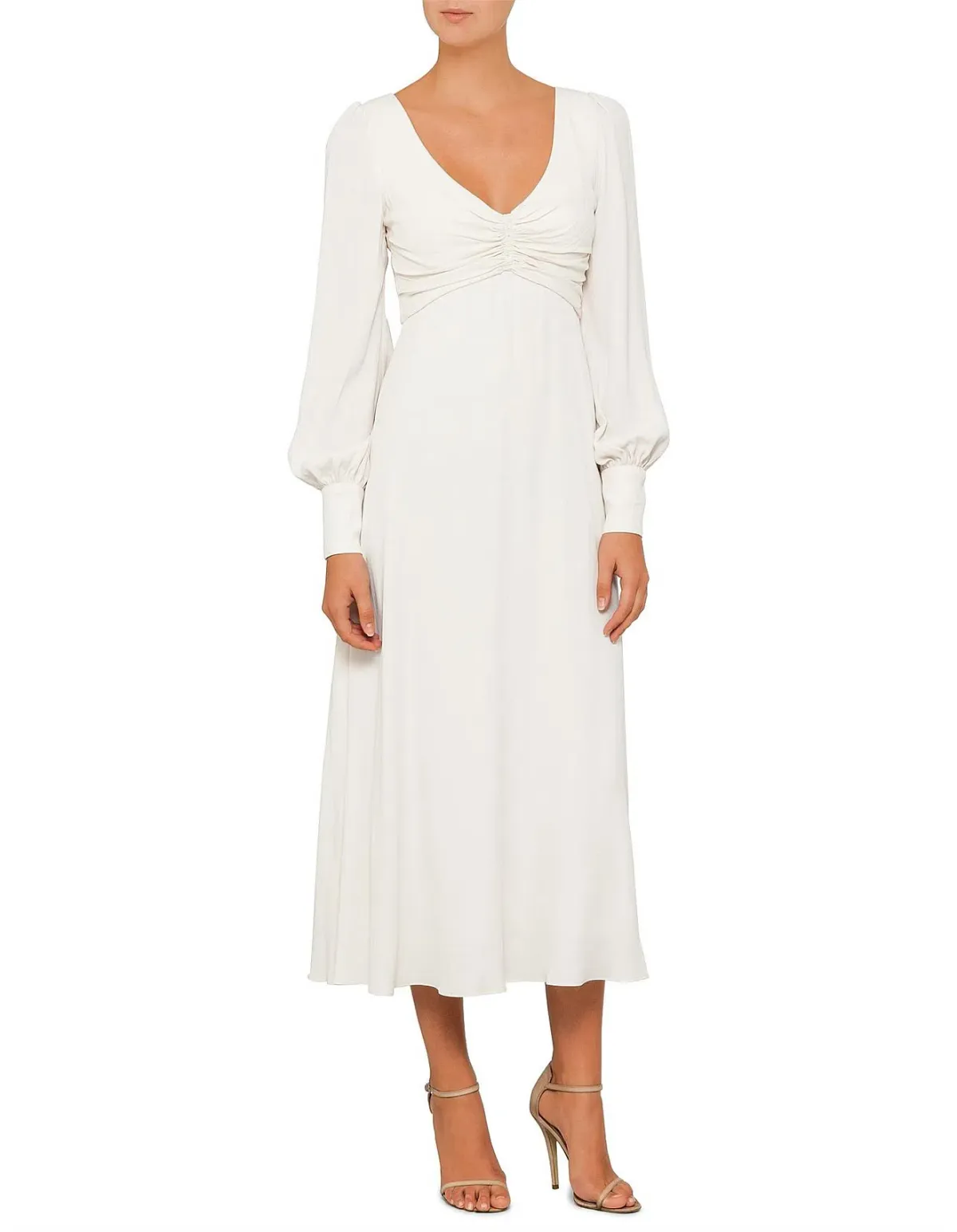 Zimmermann Rouche Midi Dress White Size 2 / AU 12 - Image 1