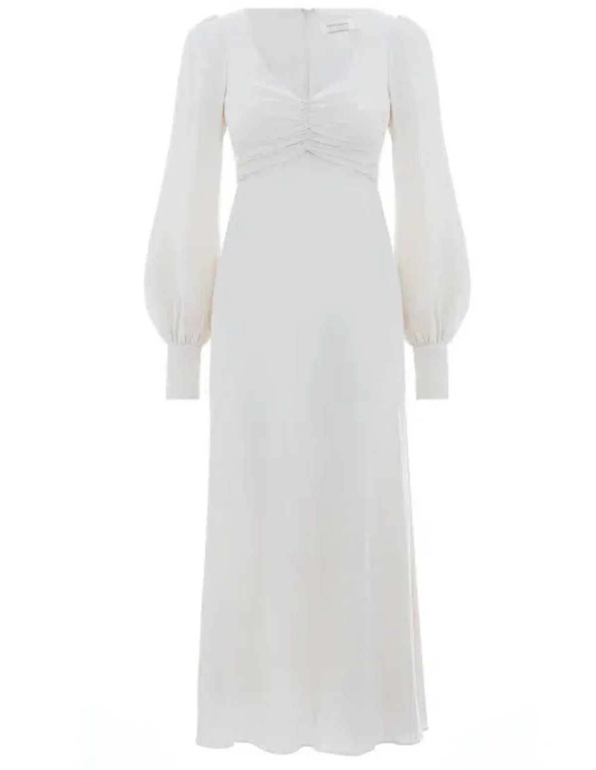 Zimmermann Rouche Midi Dress White Size 2 / AU 12 - Image 3