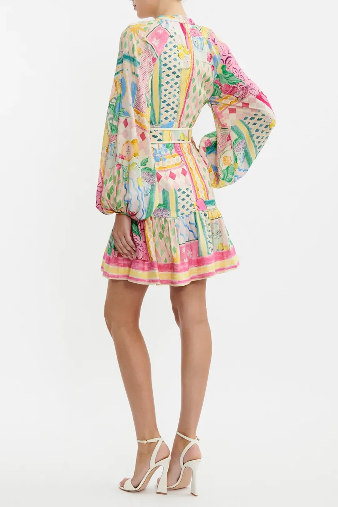 Rebecca Vallance Le Mur Rose Mini Dress Multi Floral Size 16 for rent on The Volte - main image