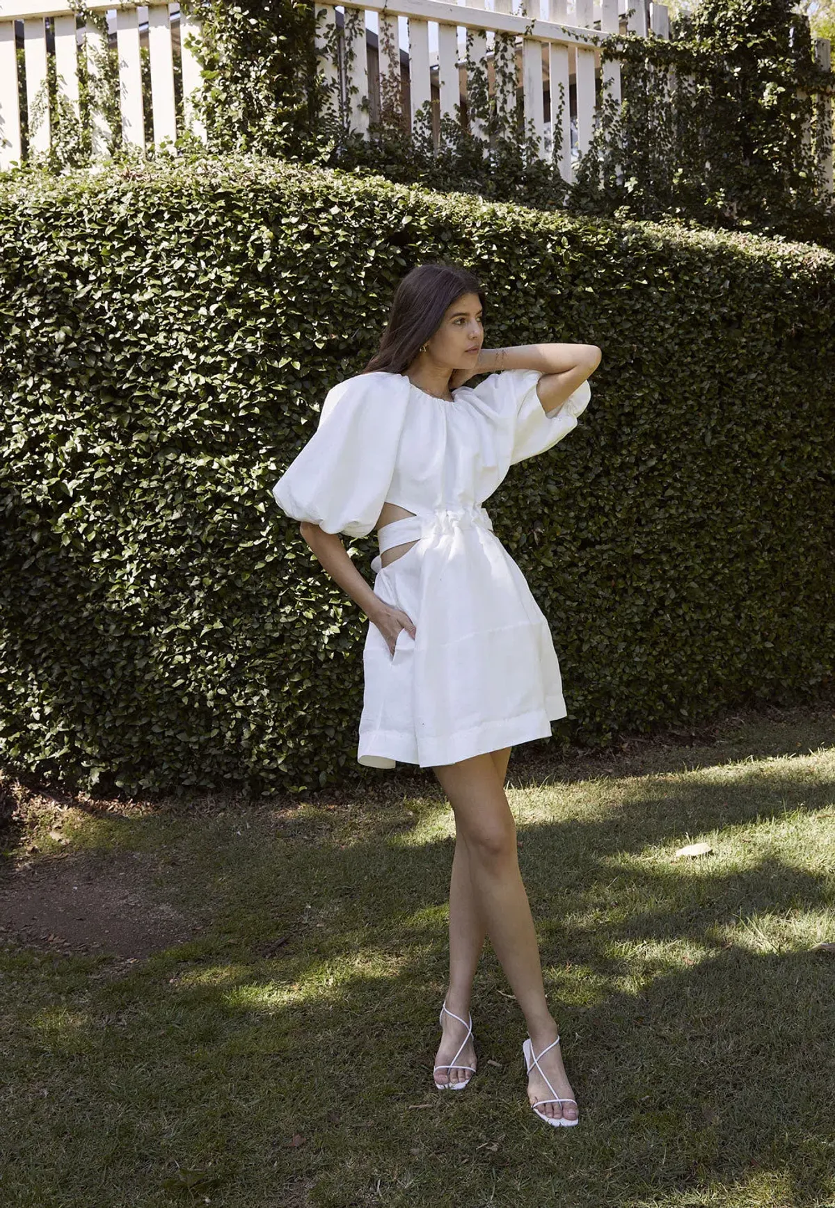Aje Mimosa Cut Out Mini Dress White Size 8 - Image 2