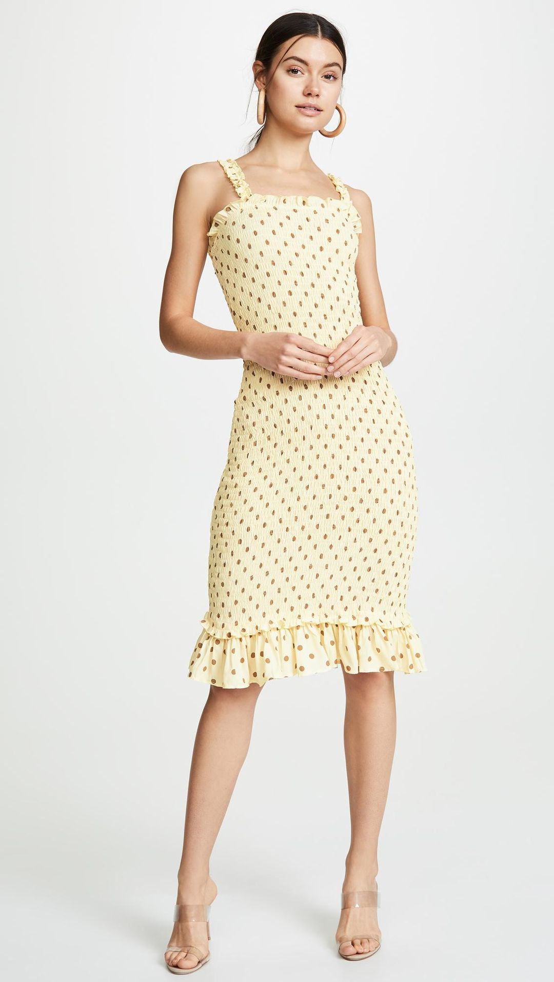 Faithfull The Brand Nadine Midi Yellow Dress Size 6 for rent on The Volte - main image