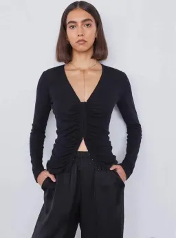 Viktoria & Woods Harper Merino Cardigan Black Size 1 / AU 8 for rent on The Volte - image 1