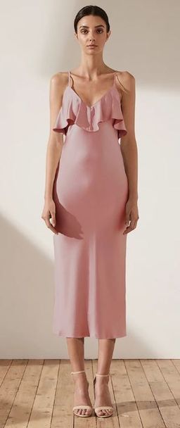 Shona Joy Bias Ruffle Frill Midi Dress Pink Size 6 for rent on The Volte - image 4