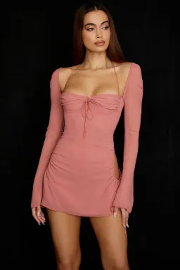 House of CB Baby Chiffon Cutout Halter Mini Dress Pink Size S/AU 8 for rent on The Volte - image 2