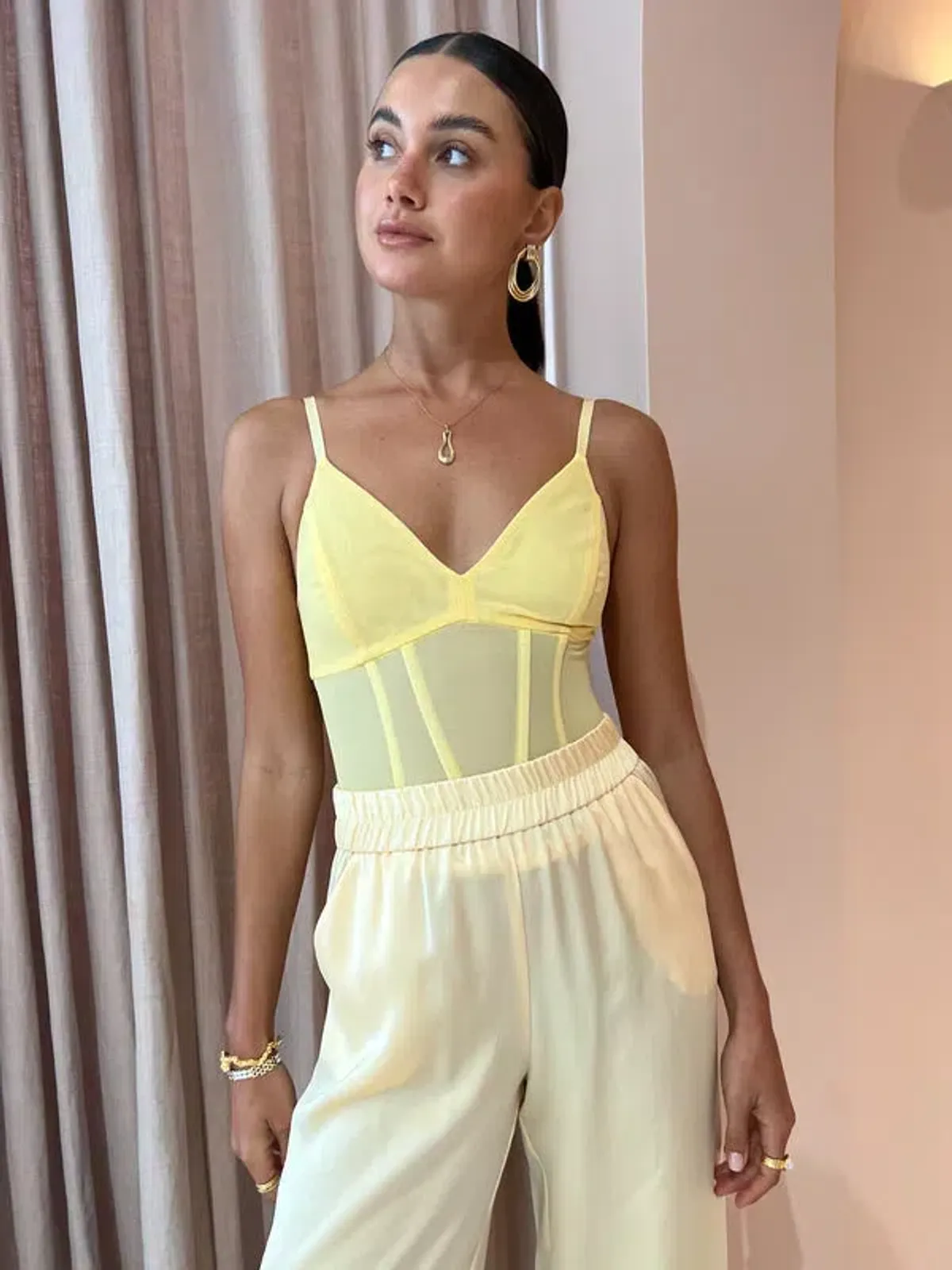 Viktoria & Woods Omega Bustier in Flax Pastel Yellow Size 1/Au 8 - Image 1