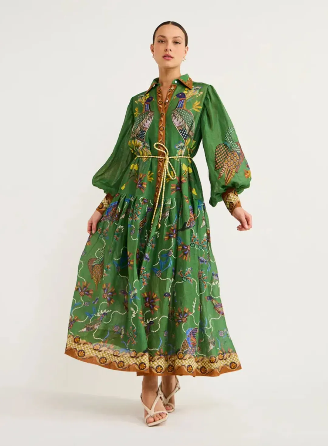 Alemais Birdie Shirtdress Green Size AU 6 for rent on The Volte - main image