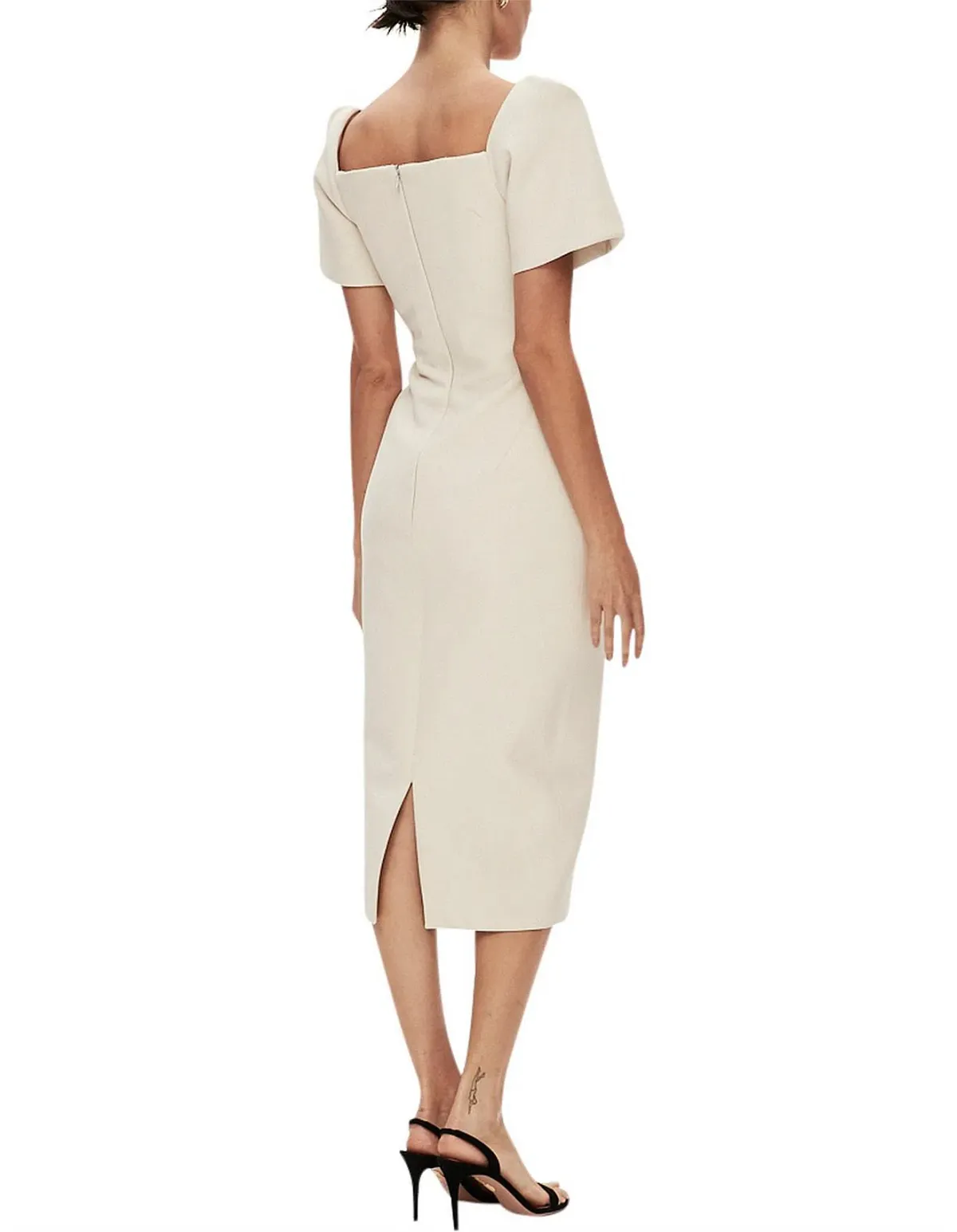 Rachel Gilbert Sandro Midi Dress Cream Size 10 - Image 2