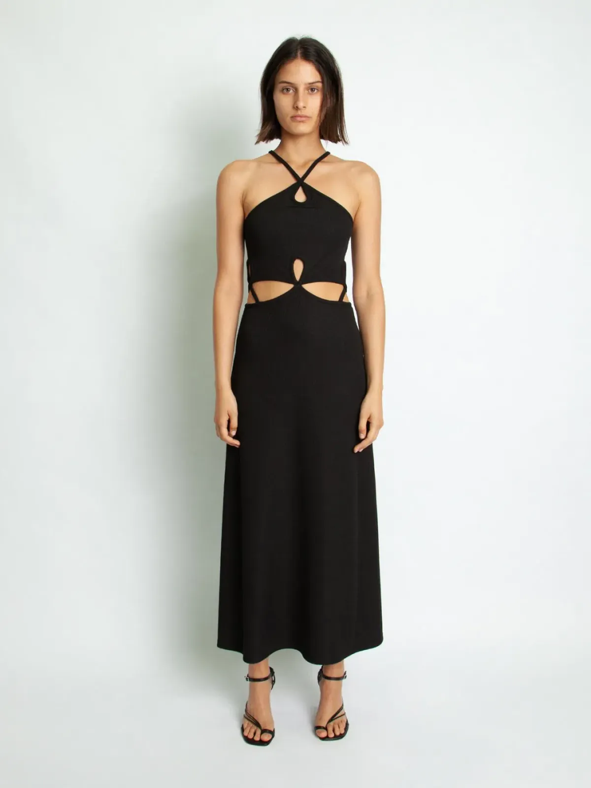 Christopher Esber Looped Cutaway Sleeveless Dress Black Size 8 - Image 1