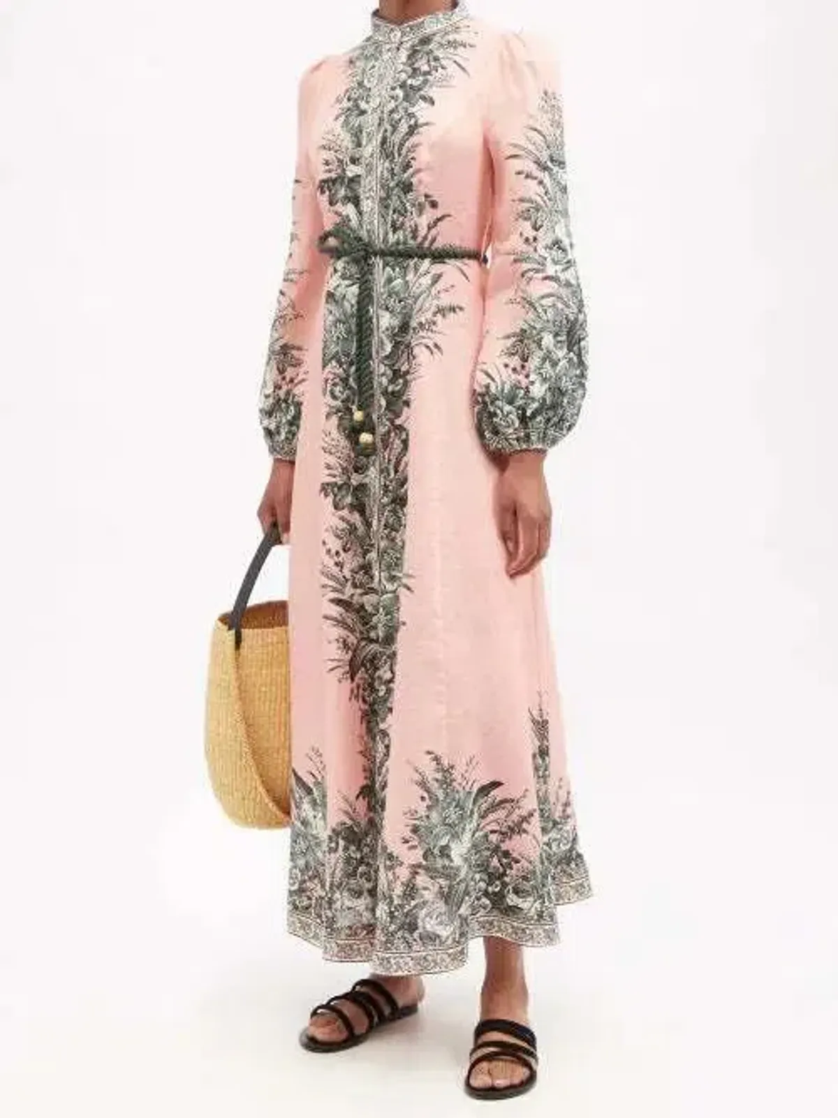 Zimmermann The Moonshine Billow Long Dress in Pink Lily Size 2 / AU 12 - Image 1