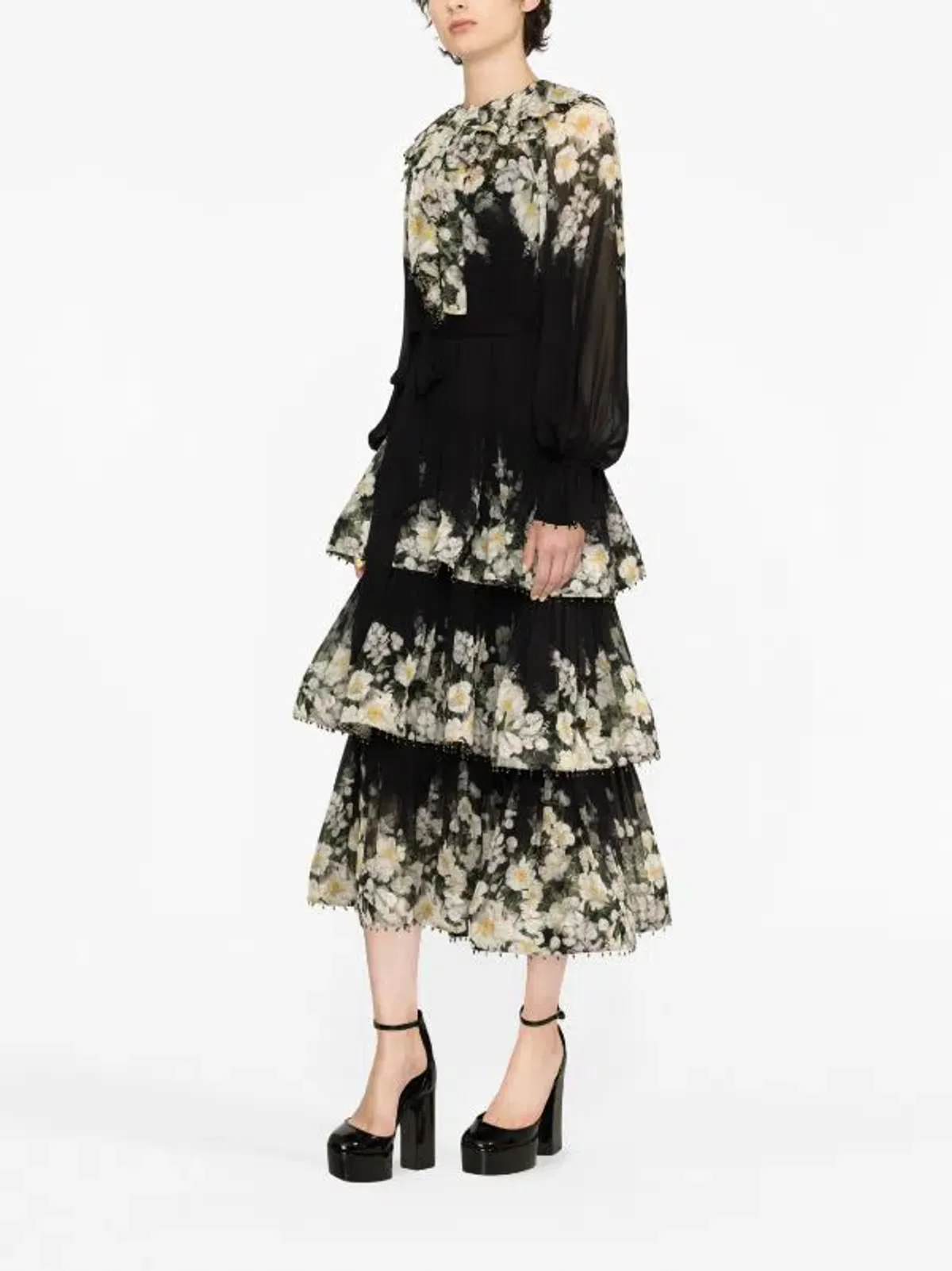Zimmermann Coaster Tiered Midi Dress in Georgette Size 2 / AU 12 - Image 2