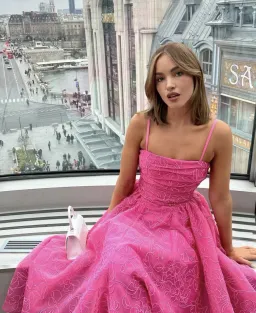 Aje Evangeline Cornelli Maxi Dress Protea Pink Size 10 for rent on The Volte - image 5