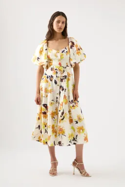 Aje Soleil Belted Midi Dress Size 16 for rent on The Volte - image 1