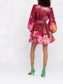 Zimmermann Concert Bubble Shirt Dress in Plum Collage Size 0/ AU 8 for rent on The Volte - image 3