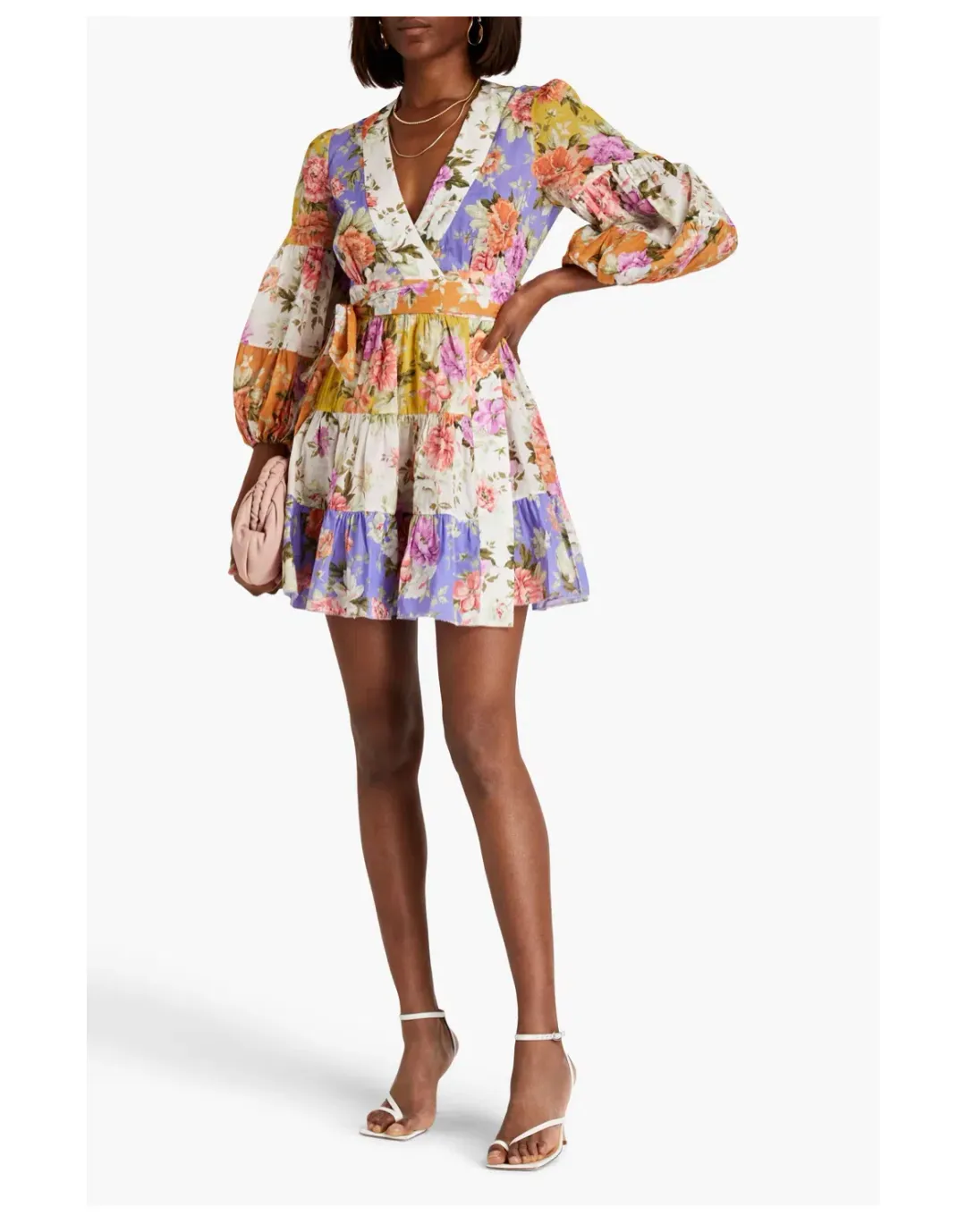 Zimmermann Pattie Wrap Mini Dress Floral Size 3/ Au 14 for rent on The Volte - main image