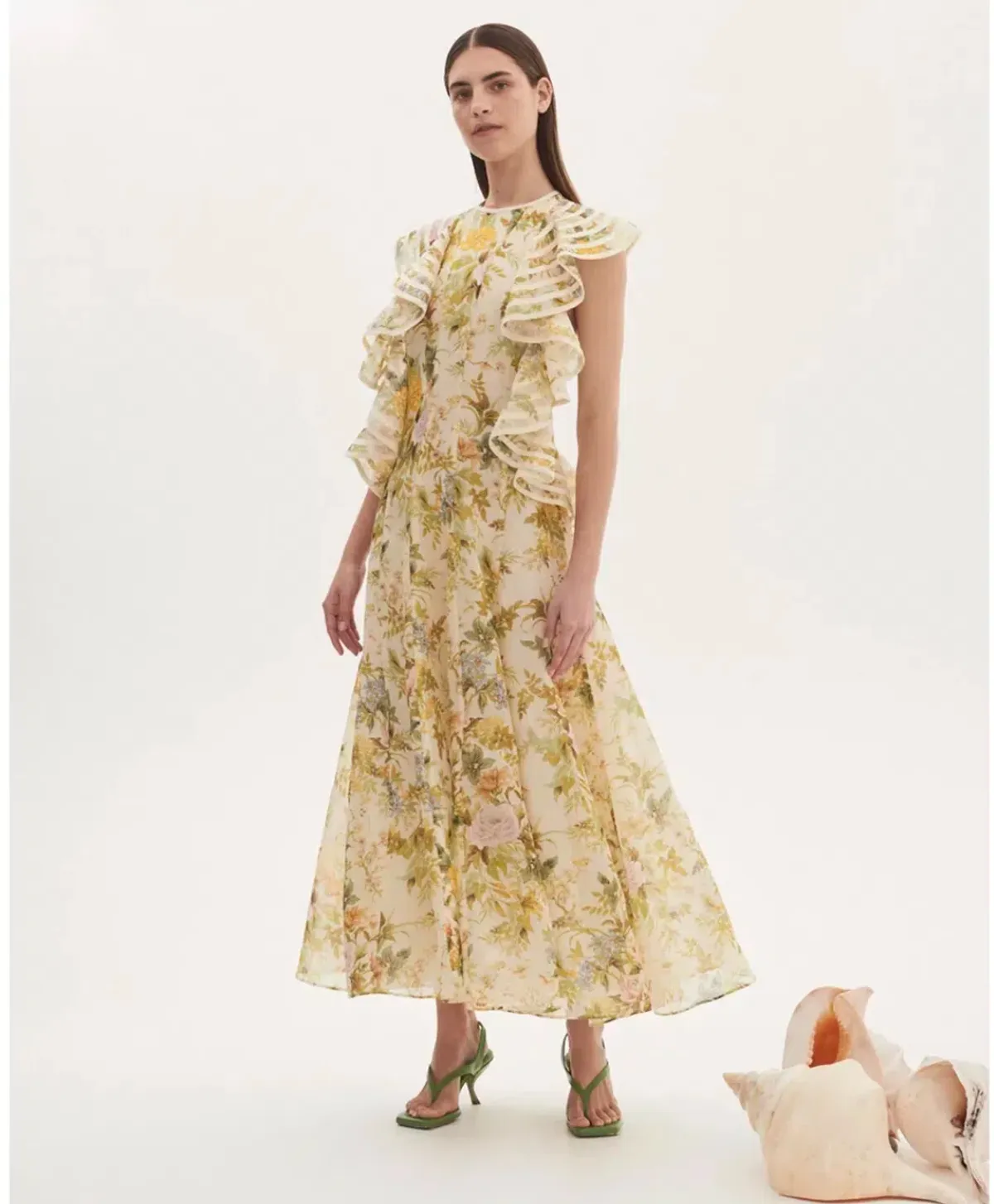 Alemais Eden Flounce Midi Dress Floral Size 6 - Image 1