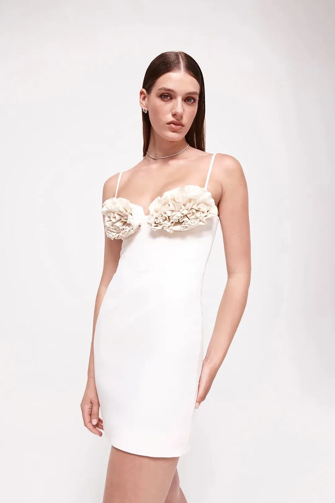 Rachel Gilbert Margot Mini Dress in Coconut Size 1 / AU 8 for rent on The Volte - main image