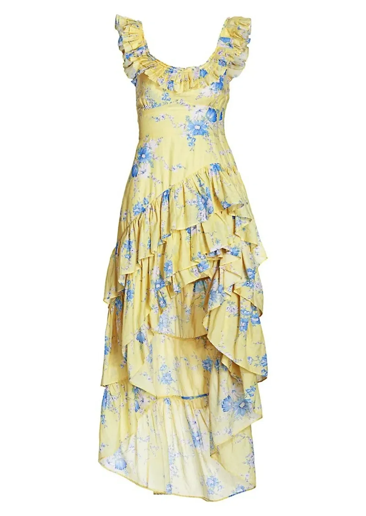 LoveShackFancy Winslow Dress Yellow Floral Size 8 - Image 2