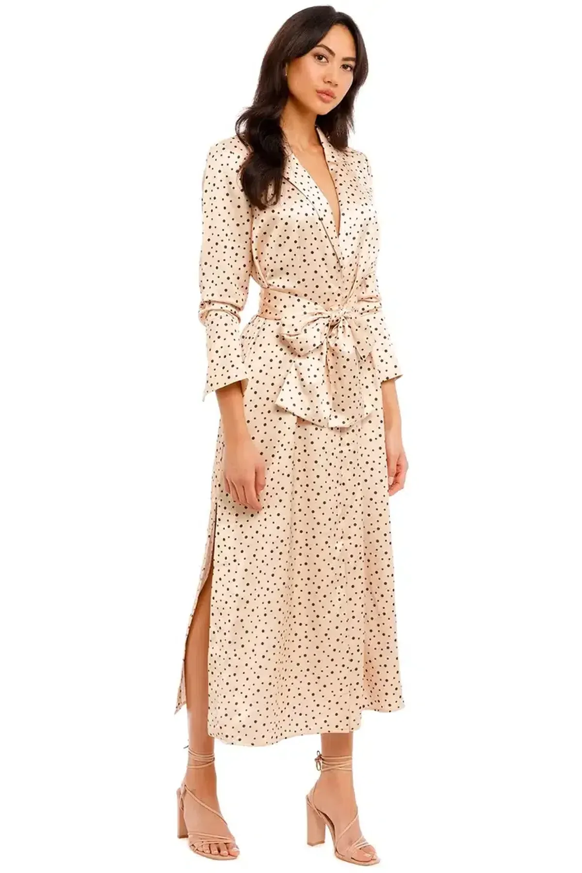Significant Other Amara Dress Cream Black Polka Print Size 8 - Image 2