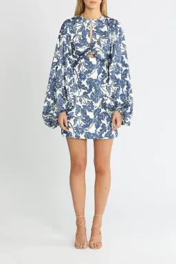 Significant Other Holly Mini Dress Blue Print Size 16 for rent on The Volte - image 1