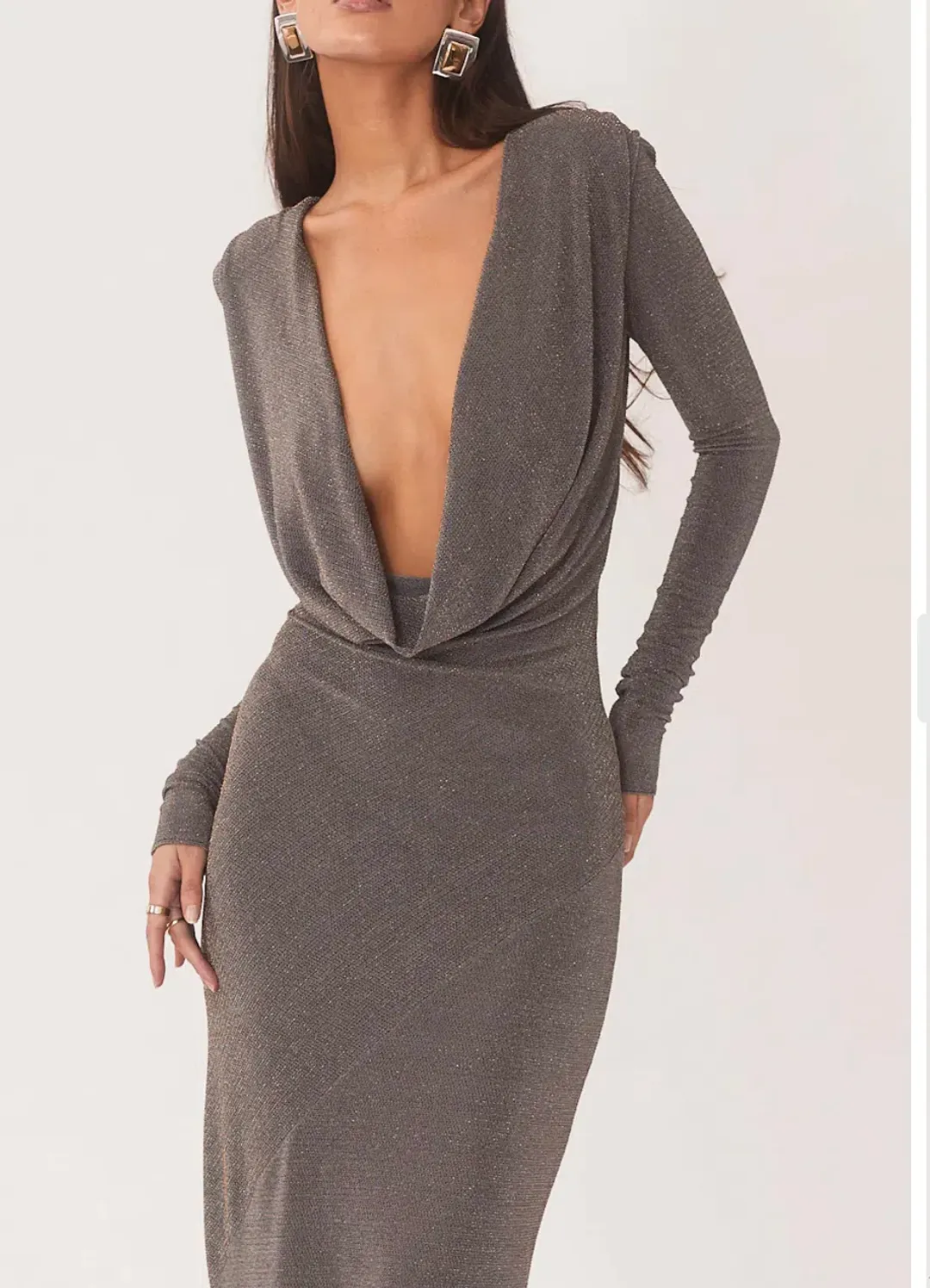 Arcina Ori Jen Dress Cool Grey Size 12 for rent on The Volte - main image