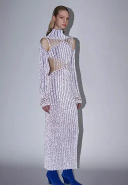 Dion Lee Braid Reflective Dress Blue Silver Size 8 for rent on The Volte - image 3