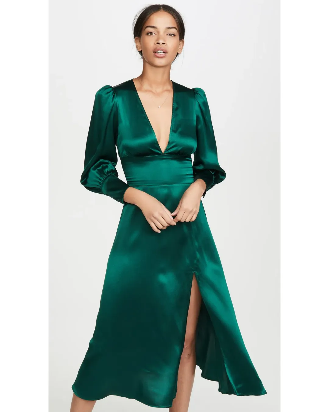 Reformation Keats Dress Emerald Size AU 10 for rent on The Volte - main image