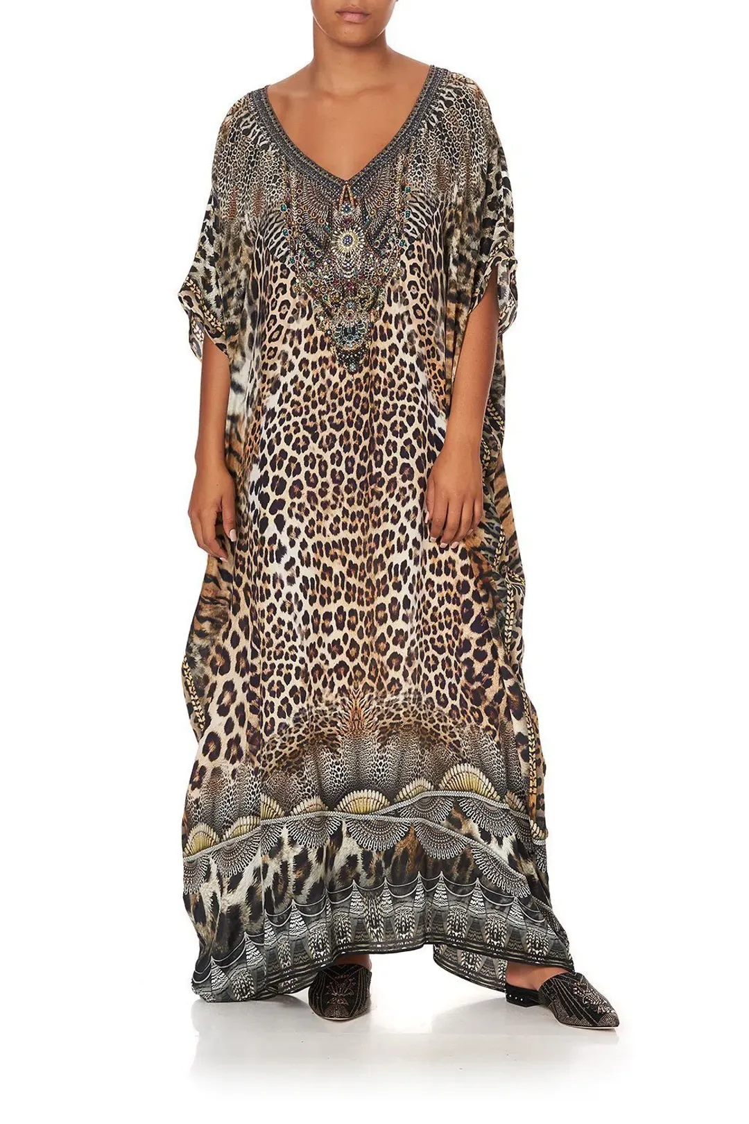 Camilla V Neck Silk Kaftan Call Of The Cathedral One Size for rent on The Volte - main image