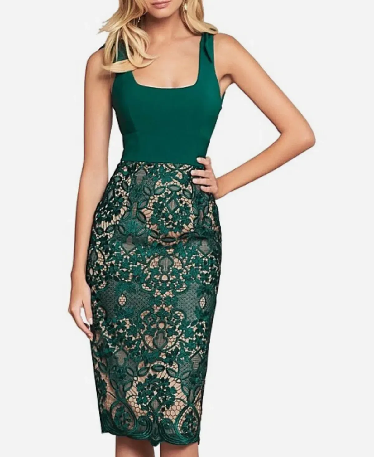 Love Honor Portrait Midi Dress Size 10 for rent on The Volte - main image