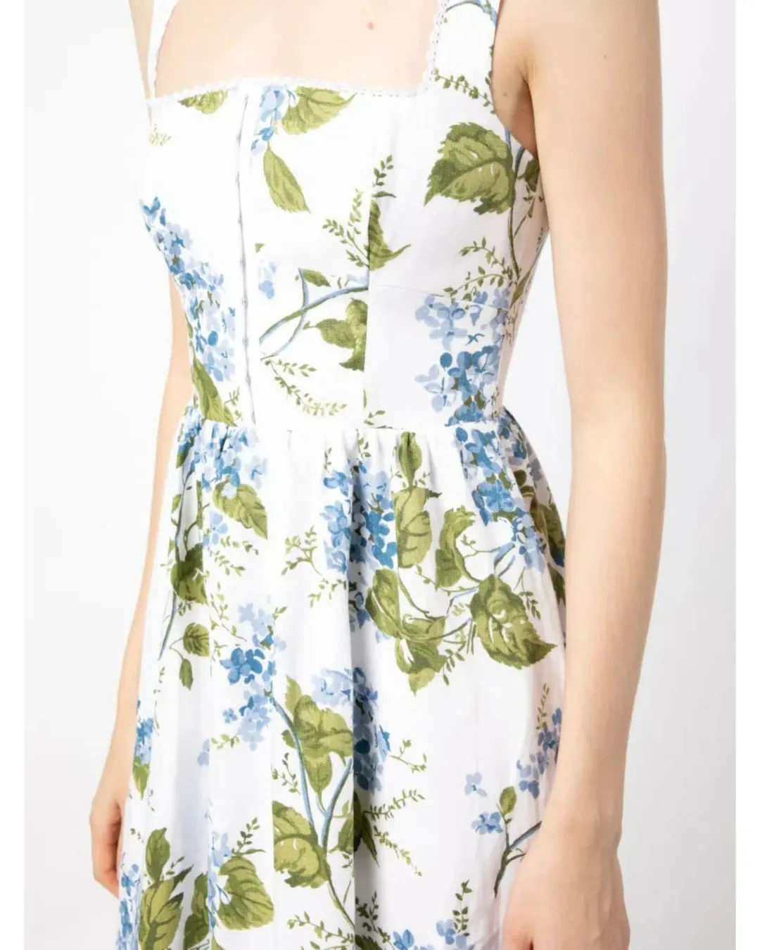 Reformation Tagliatelle Linen Midi Dress Floral Size AU 10 for rent on The Volte - main image