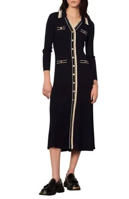 Sandro Paris Alexandrine Ribbed Knit Shirtdress Size 40 / AU 10 for rent on The Volte - image 6