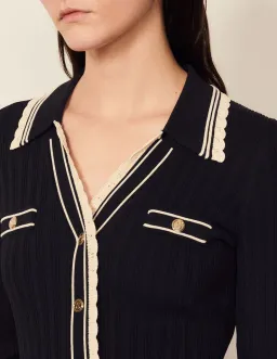 Sandro Paris Alexandrine Ribbed Knit Shirtdress Size 40 / AU 10 for rent on The Volte - image 2