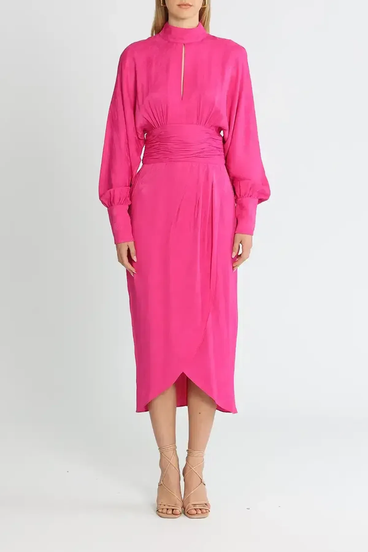 Rebecca Vallance Theresa Midi Dress Fuschia Pink Size 10 - Image 1