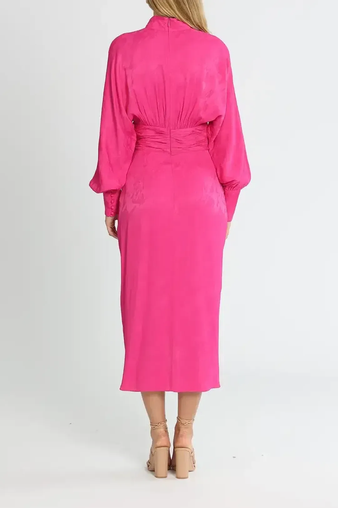 Rebecca Vallance Theresa Midi Dress Fuschia Pink Size 16 for rent on The Volte - main image