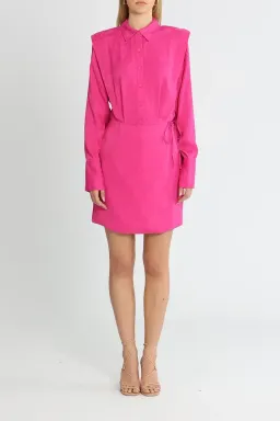 Rebecca Vallance Theresa Shirt Dress Fuschia Pink Size 8 for rent on The Volte - image 1