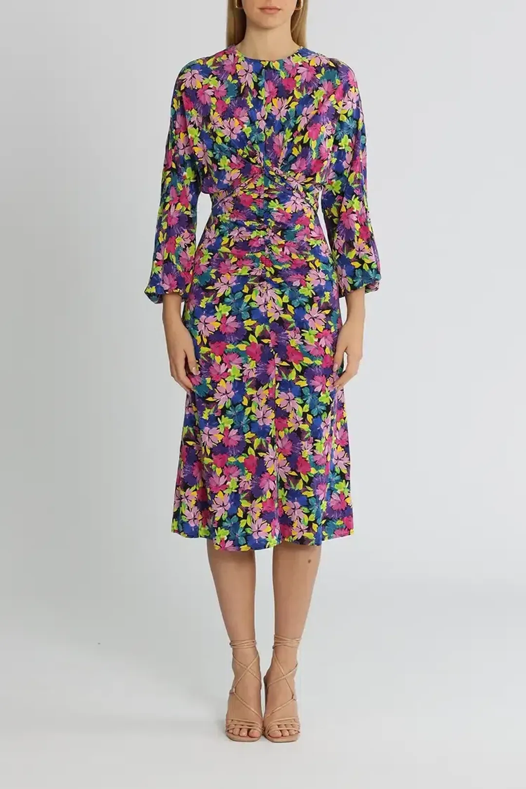 Rebecca Vallance La Isla Bonita Midi Dress Multi Print Size 16 for rent on The Volte - main image