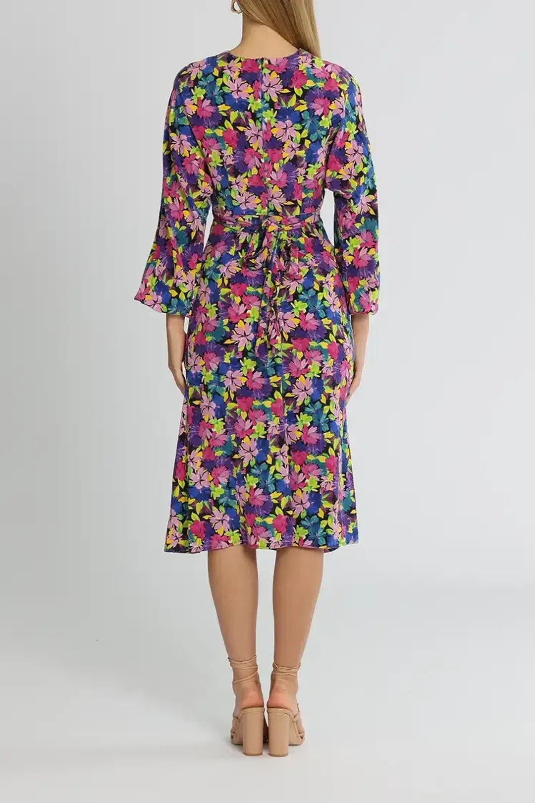 Rebecca Vallance La Isla Bonita Midi Dress Multi Print Size 16 for rent on The Volte - main image
