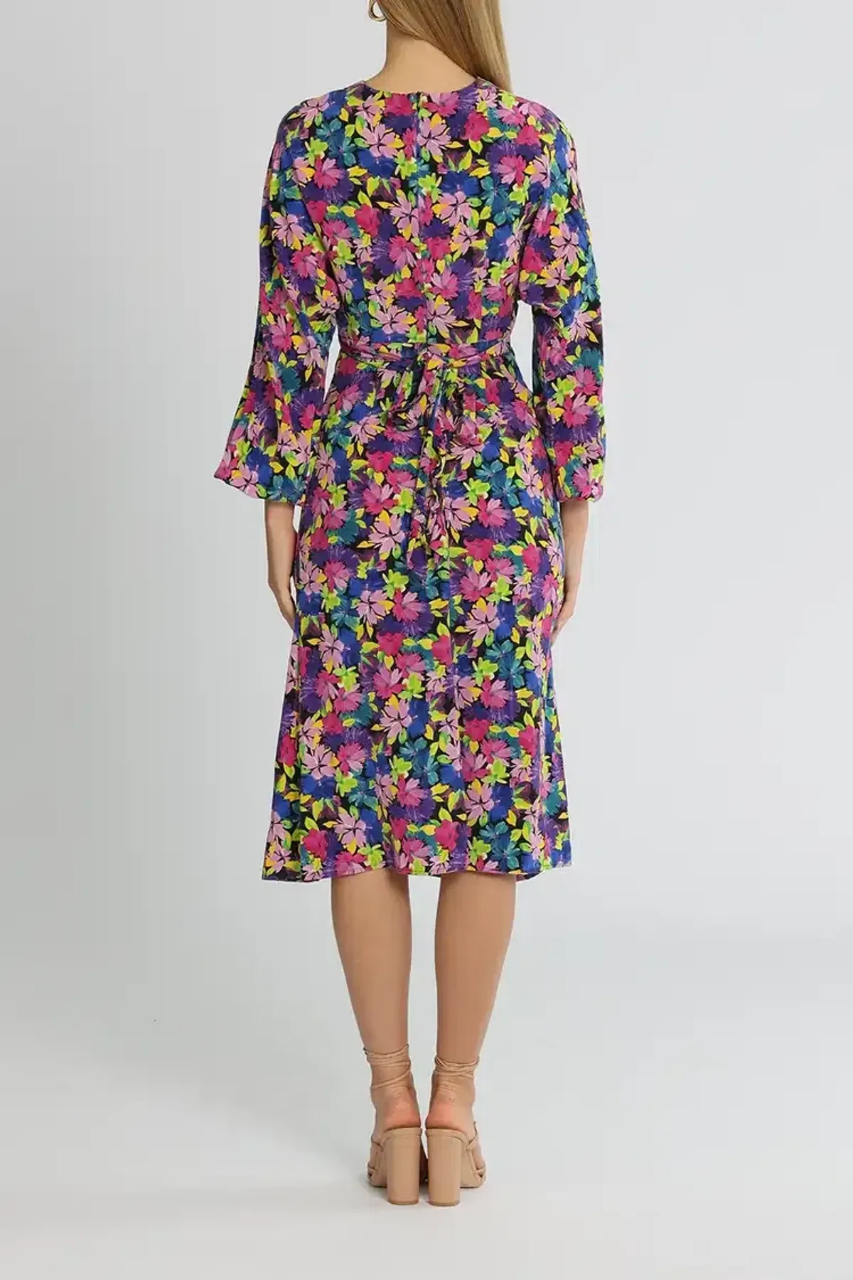 Rebecca Vallance La Isla Bonita Midi Dress Multi Print Size 16 - Image 3