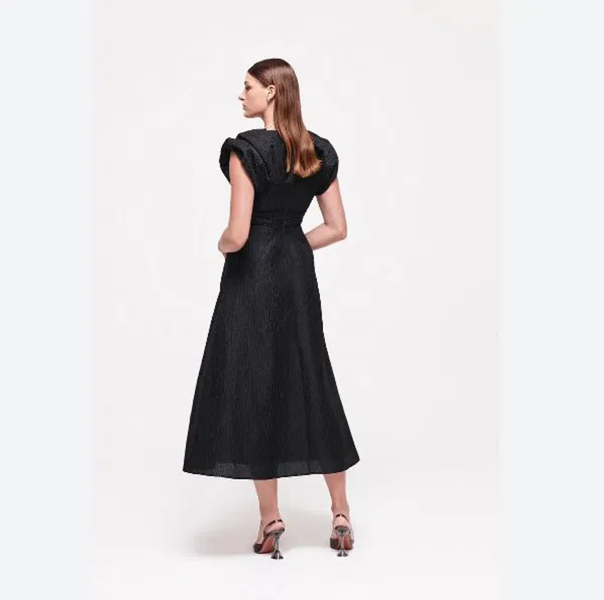 Rachel Gilbert Sophy Midi Dress in Black Size 16 - Image 2