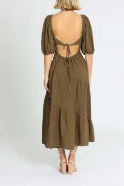 Shona Joy Juliana Midi Dress Khaki Size 14 for rent on The Volte - image 3