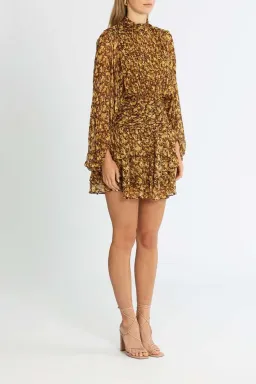 Shona Joy Carmela Long Sleeve Ruched Mini Dress Floral Print Size 12 for rent on The Volte - image 2