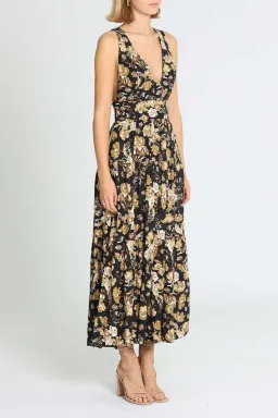 Shona Joy Palermo Plunged Low Back Midi Dress Multi Black Size 6 for rent on The Volte - image 2