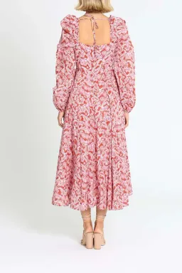 Steele Esme Dress Chestnut Paisley Pink Print Red Size 12 for rent on The Volte - image 3